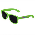 Green Retro Tinted Lens Sunglasses - Full-Color Arm Printed